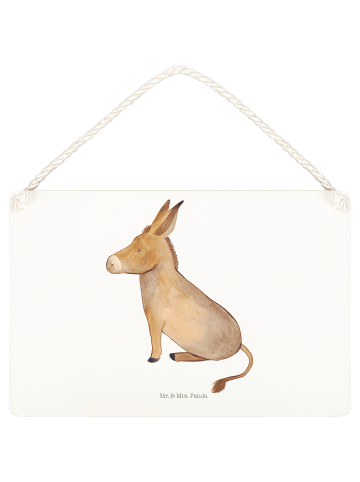Mr. & Mrs. Panda Schild Esel ohne Spruch in Weiß