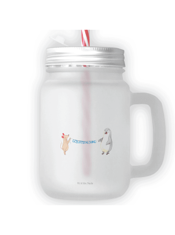 Mr. & Mrs. Panda Glas Maus Pinguin Geburtstag ohne Spruch in Transparent