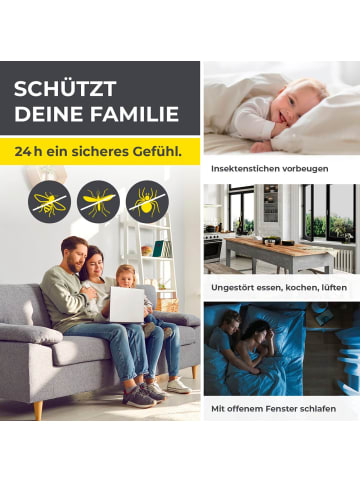 EASYmaxx Moskitonetz Fenster 2er-Set 110x130cm schwarz mit Klettverschluss Transparent