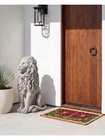 Beliani Gartenfigur LEONE in Grau - (W) 34 x (H) 70 x (L) 40 cm