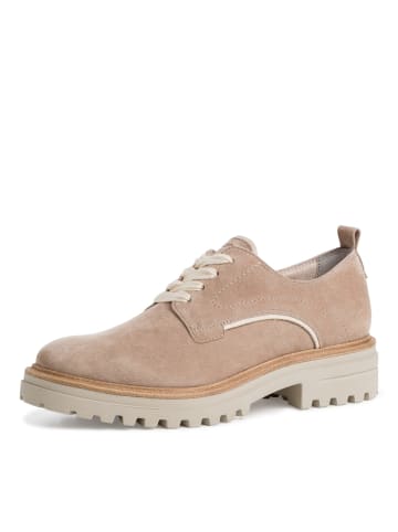 Tamaris Plateau Schnürschuhe in Beige
