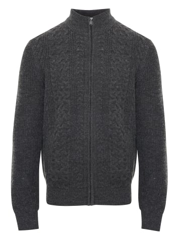 Threadbare Strickjacke Kade Zip in Charcoal Melange