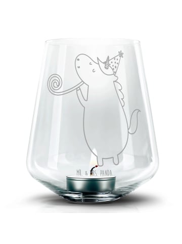 Mr. & Mrs. Panda Windlicht Einhorn Party ohne Spruch in Transparent