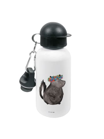 Mr. & Mrs. Panda Kindertrinkflasche Stinktier  ohne Spruch in Weiß