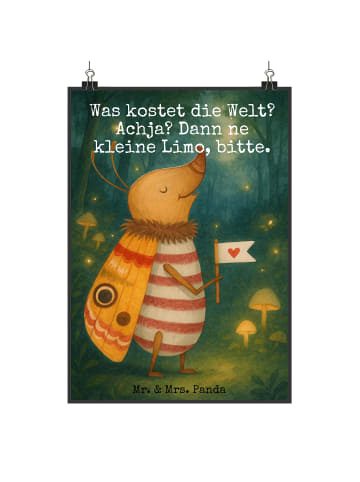Mr. & Mrs. Panda Bild Nachtfalter Fähnchen Design mit Spruch in Weiß
