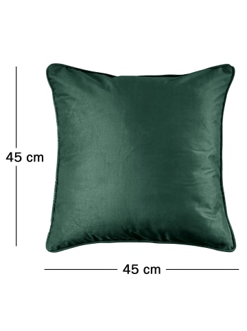 JACK Dekokissen 45x45cm Samt inkl. Füllung Einfarbig in Dunkelgrün