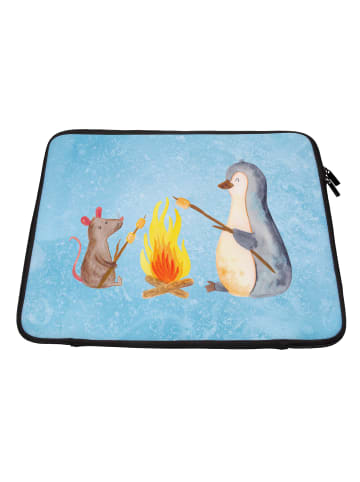 Mr. & Mrs. Panda Notebook Tasche Pinguin Lagerfeuer ohne Spruch in Eisblau