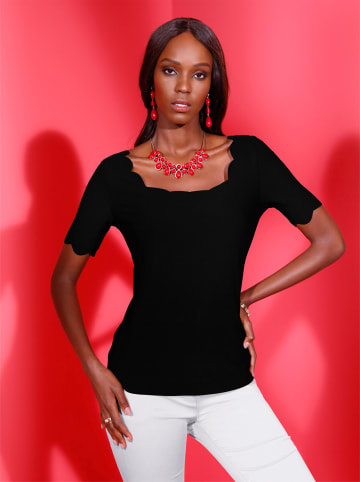 creation L Kurzarmshirt in schwarz