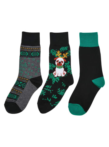 Urban Classics Urban Classics Unisex Christmas Dog Socks Kids 3-Pack in multicolor
