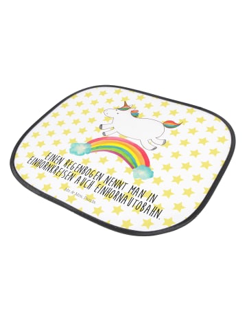 Mr. & Mrs. Panda Sonnenschutz Einhorn Regenbogen mit Spruch in Weiß