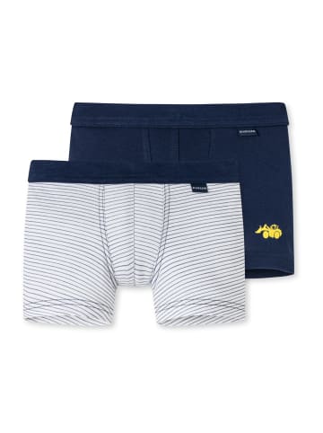 Schiesser Retroshorts 2er-Pack Basic Kids in blau/weiß