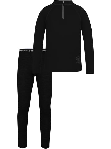 Normani Outdoor Sports Merino Oberteil „Nyapari“ und Merino Hose „Mackay“ in Schwarz