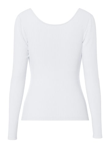 Pieces Oberteil mit langen Ärmeln in Bright White
