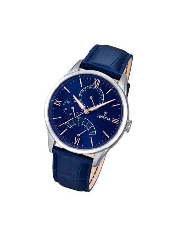 Festina Analog, Multifunktion-Armbanduhr Festina Klassik blau groß (ca. 43mm)
