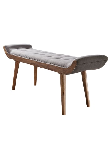 KADIMA DESIGN Sitzbank Stoff / Massivholz Bank 125x51x38 cm