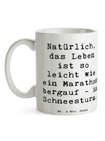 Mr. & Mrs. Panda Teetasse Spruch Leichtigkeit im Leben mit Spruch in Weiß