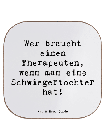 Mr. & Mrs. Panda Untersetzer Schwiegertochter Humor mit Spruch in Weiß