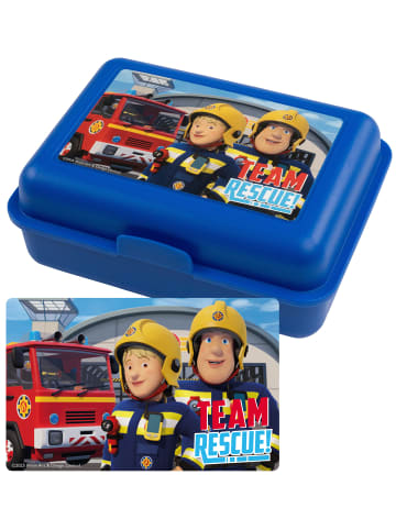 Feuerwehrmann Sam  Feuerwehrmann Sam Brotdose Team Rescue Lunchbox mit Trennwand in blau