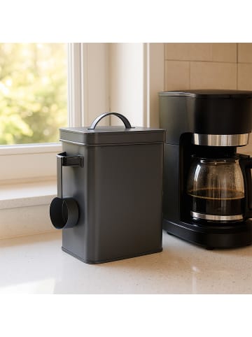 relaxdays Metallbox in Anthrazit - 6,5 Liter