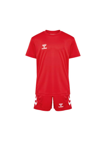 Hummel Sportset T-Shirt Shorts Regular Fit Logodruck in Rot