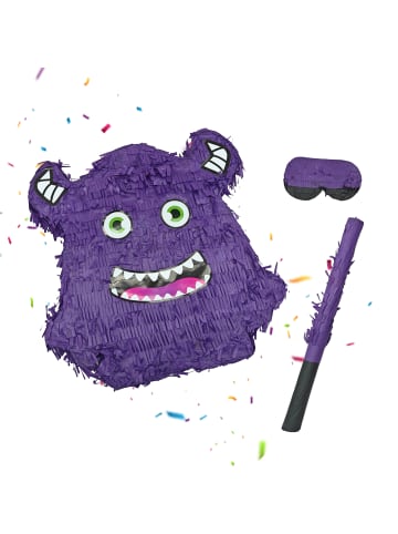 relaxdays 3-tlg. Pinata Set "Monster" in Lila