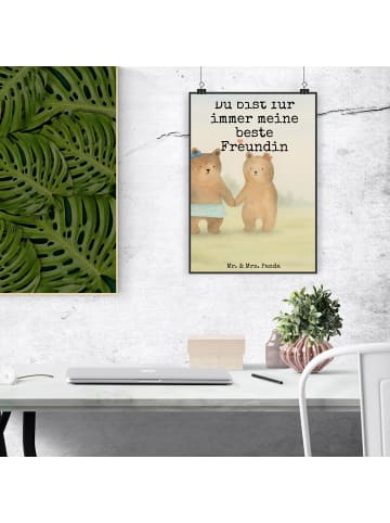 Mr. & Mrs. Panda Bild Bär Freundin Design mit Spruch in Weiß