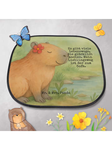 Mr. & Mrs. Panda Sonnenschutz Pkw Capybara Blume Design mit Spruch in Weiß