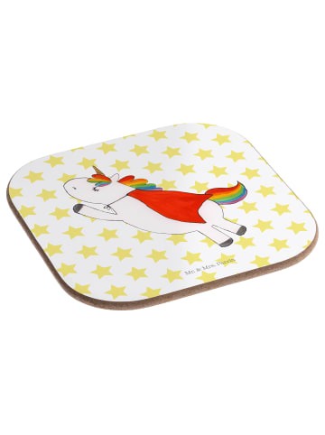 Mr. & Mrs. Panda Untersetzer für Gläser Einhorn Super ohne Spruch in Weiß