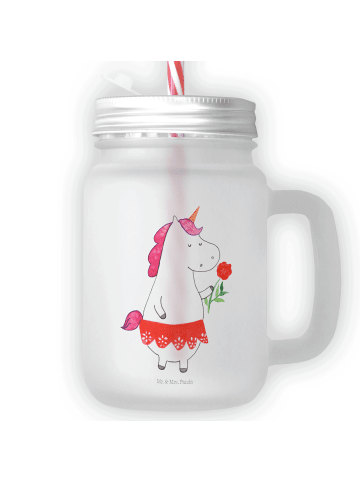 Mr. & Mrs. Panda Blümchentailglas Einhorn Dame ohne Spruch in Transparent