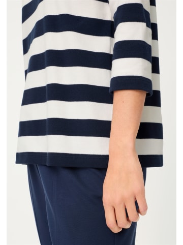 Olsen Sweatshirt Cora Jersey in marine weiß