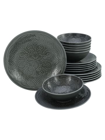 CreaTable 18 tlg. Set 21627 Orient Mandala Teller Set in Stein