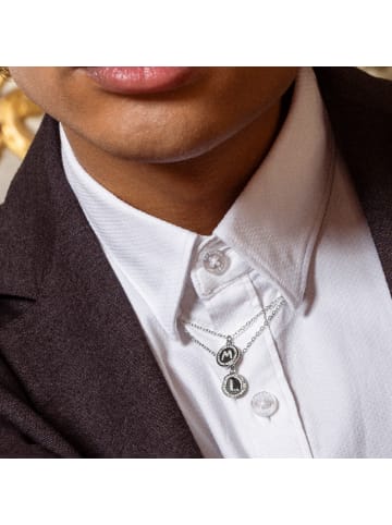 Luxenter Rhodium-plated sparkling zirconia necklace - Alphabet