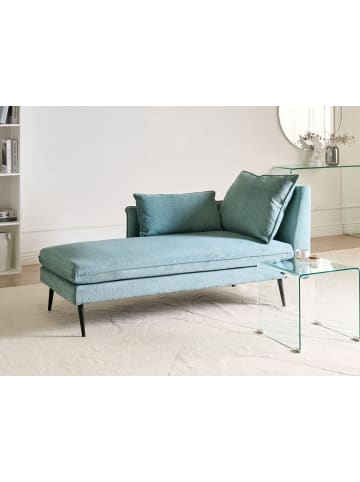 Beliani Chaiselongue YERRES in Blau/Schwarz - (W) 168 x (H) 79 x (L) 87 cm rechtsseitig
