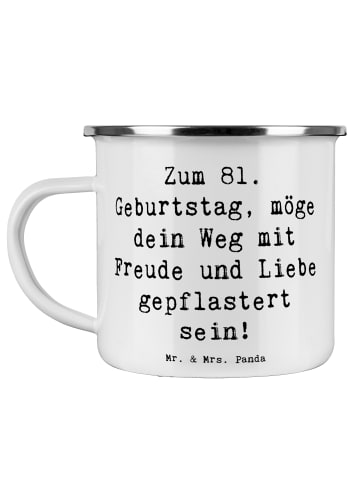Mr. & Mrs. Panda Kaffeebecher Spruch 81. Geburtstag mit Spruch in Weiß