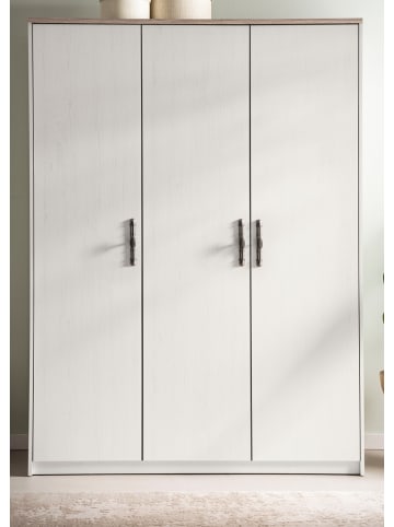 Furn.Design Kleiderschrank Pinie Landhaus, Drehtürenschrank 138 cm 3-türig mit Soft-Close