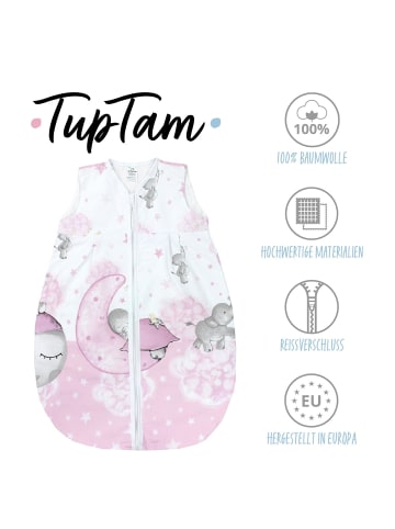 TupTam Baby Sommer Schlafsack Ärmellos Unwattiert in grau/weiß