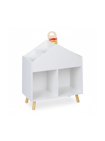 relaxdays Kinderregal in Weiß/ Natur - (B)60 x (H)67 x (T)30 cm