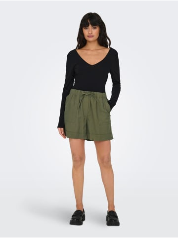 JACQUELINE de YONG Shorts elastische Taille Kordelzug Seitentaschen bequem in Olive