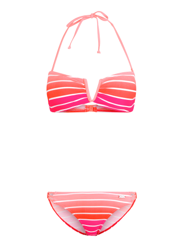 Venice Beach Bandeau-Bikini in pink-gestreift