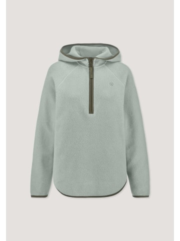 Hessnatur Fleece Hoodie in mattgrün
