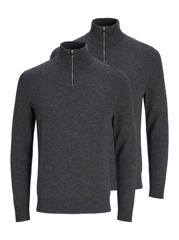 Jack & Jones Troyer Emil Knit in Dark grey melange