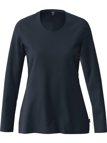 Ammann Single-Jersey Bio Langarmshirt in dunkelblau