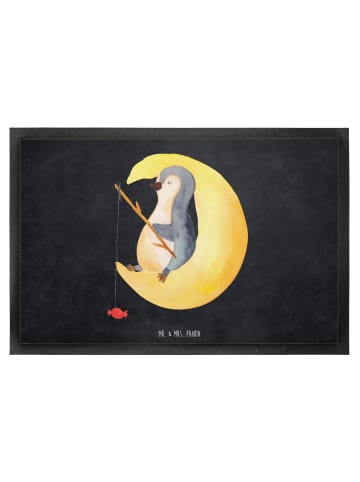 Mr. & Mrs. Panda Schmutzfangteppich Pinguin Mond ohne Spruch in Kreidetafel