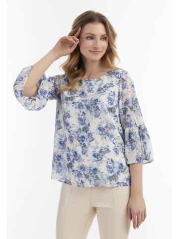 Usha Damen Bluse in Blau Weiss