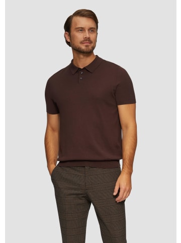 s.Oliver BLACK LABEL Strickpullover kurzarm in Braun