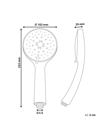 Beliani Wannenarmaturen TAMUSHAL in Silber - (W) 10 x (H) 23 x (L) 3 cm
