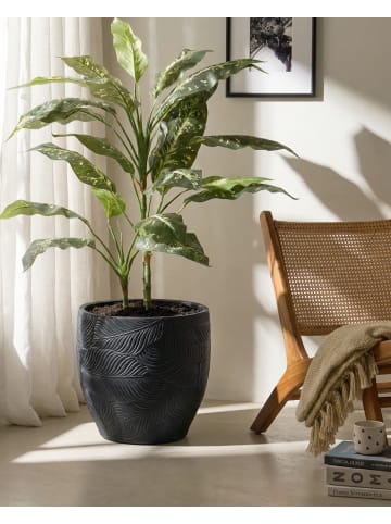 Beliani Outdoor Blumentopf BAIYUN in Schwarz - (W) 42 x (H) 42 x (L) 42 cm