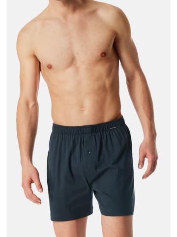 Schiesser Boxershorts Singel-Jersey in Schwarz / blau