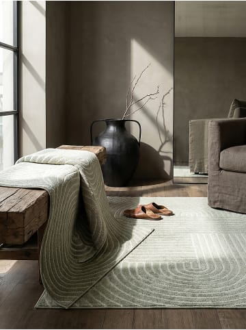 KADIMA DESIGN Outdoor-Teppich Geometrisch pflegeleicht Balkon Terrasse Outdoor in Grün