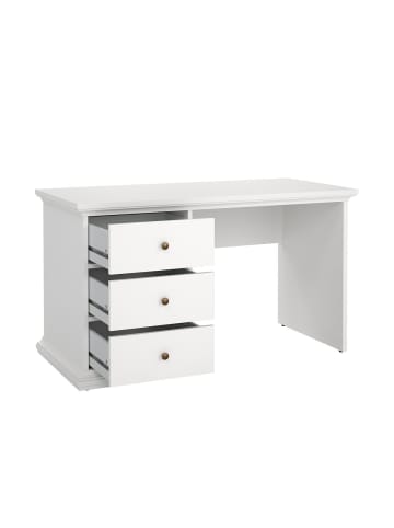 CALICOSY Schreibtisch SOFIA in Weiß - (W) 130  x (H) 73,9  x (L) 61,6  cm